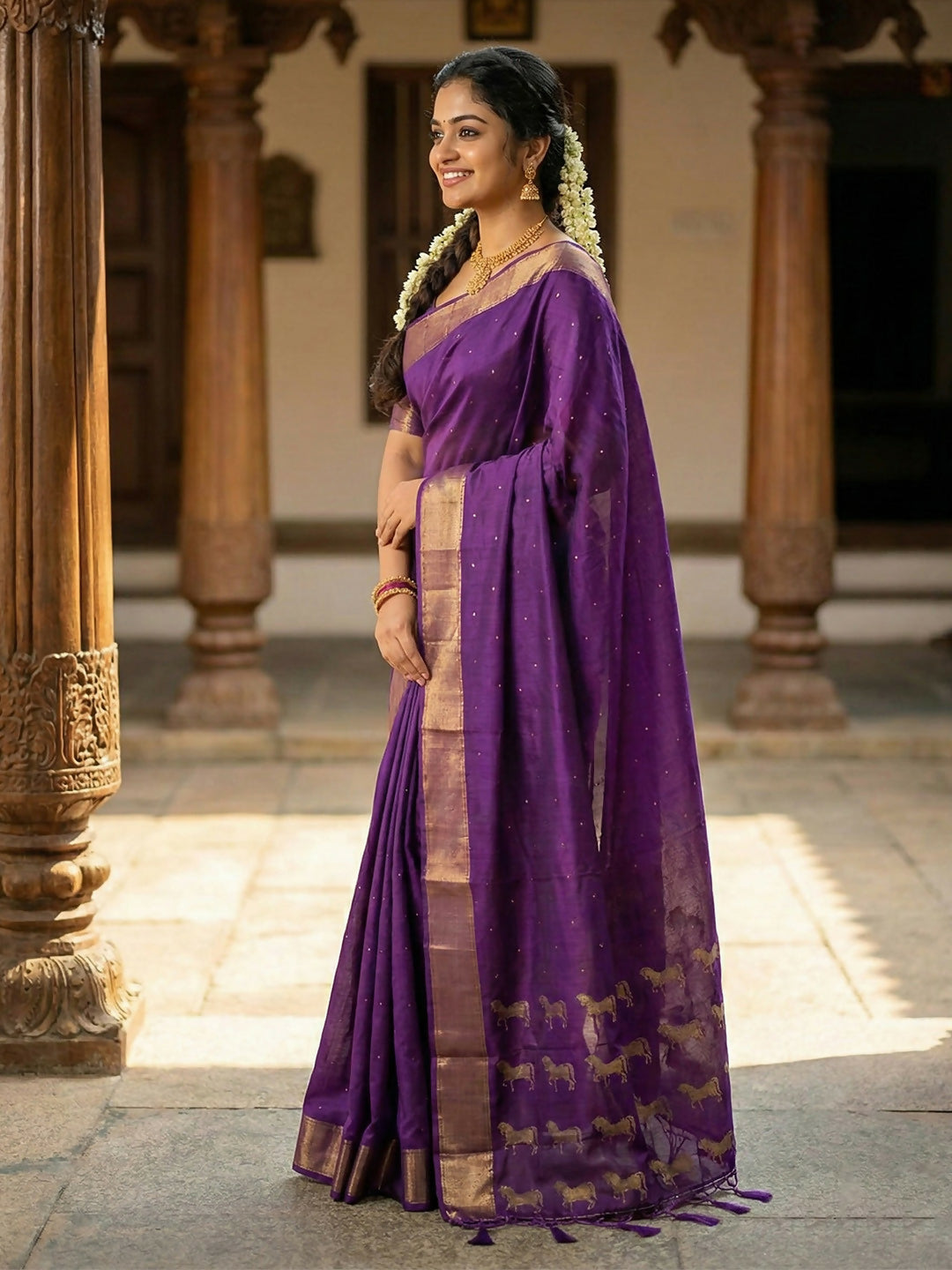 Shree Shyam Fashion Violet Soft Silk Saree