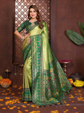 Aastha Fashion Pista Tissue Silk Weaving Saree
