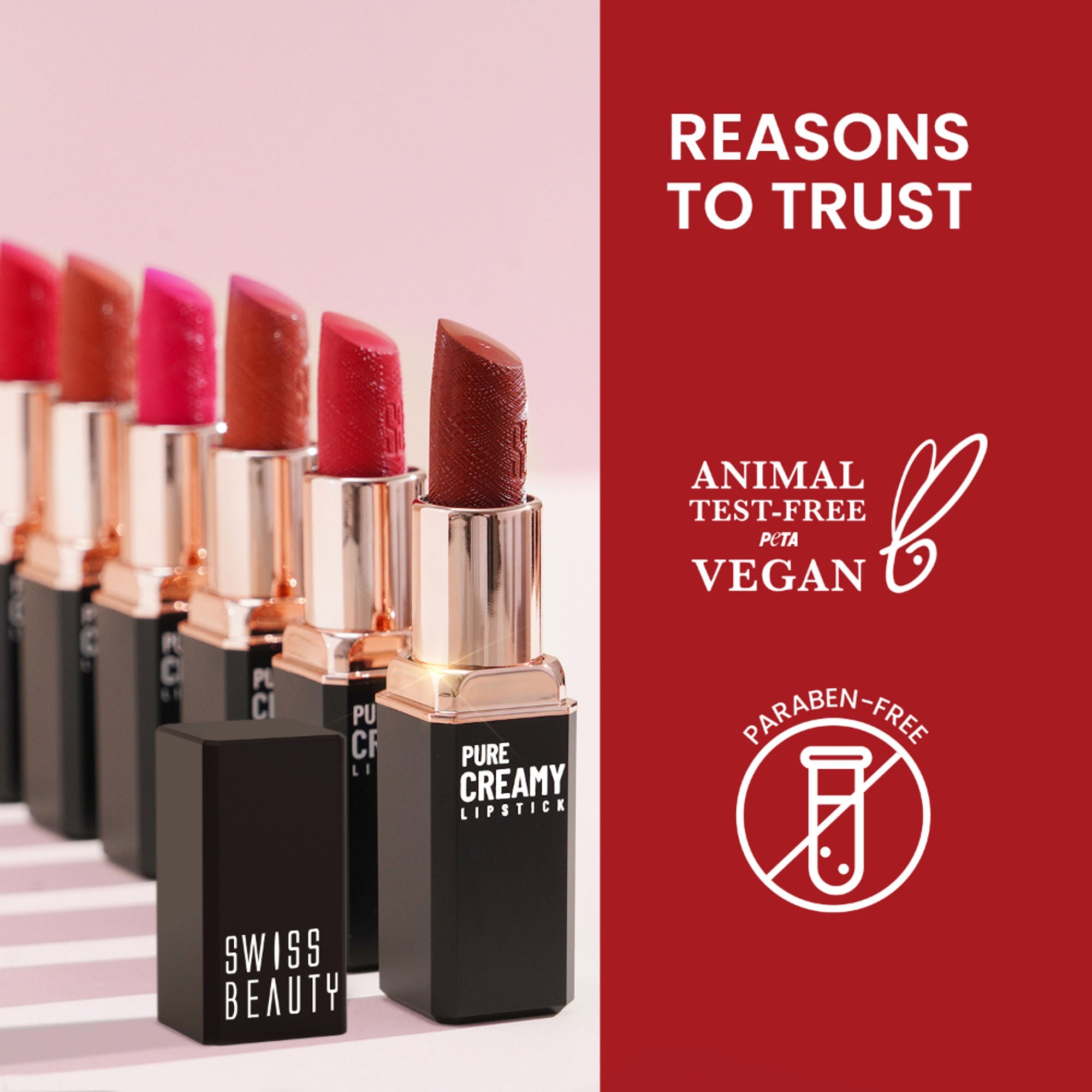 Swiss Beauty Pure Creamy Matte Lipstick - 07 Dusty Rose