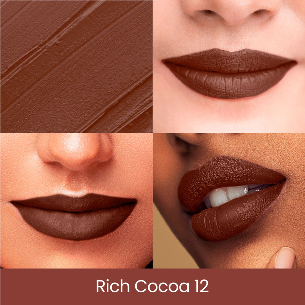 Swiss Beauty Pure Creamy Matte Lipstick - 12 Rich Cocoa