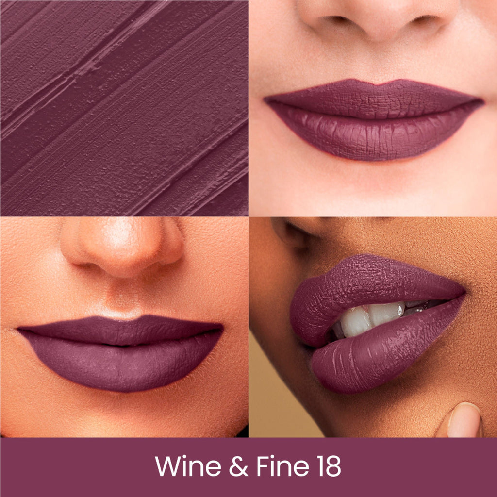 Swiss Beauty Pure Creamy Matte Lipstick - 18 Wine And Fine