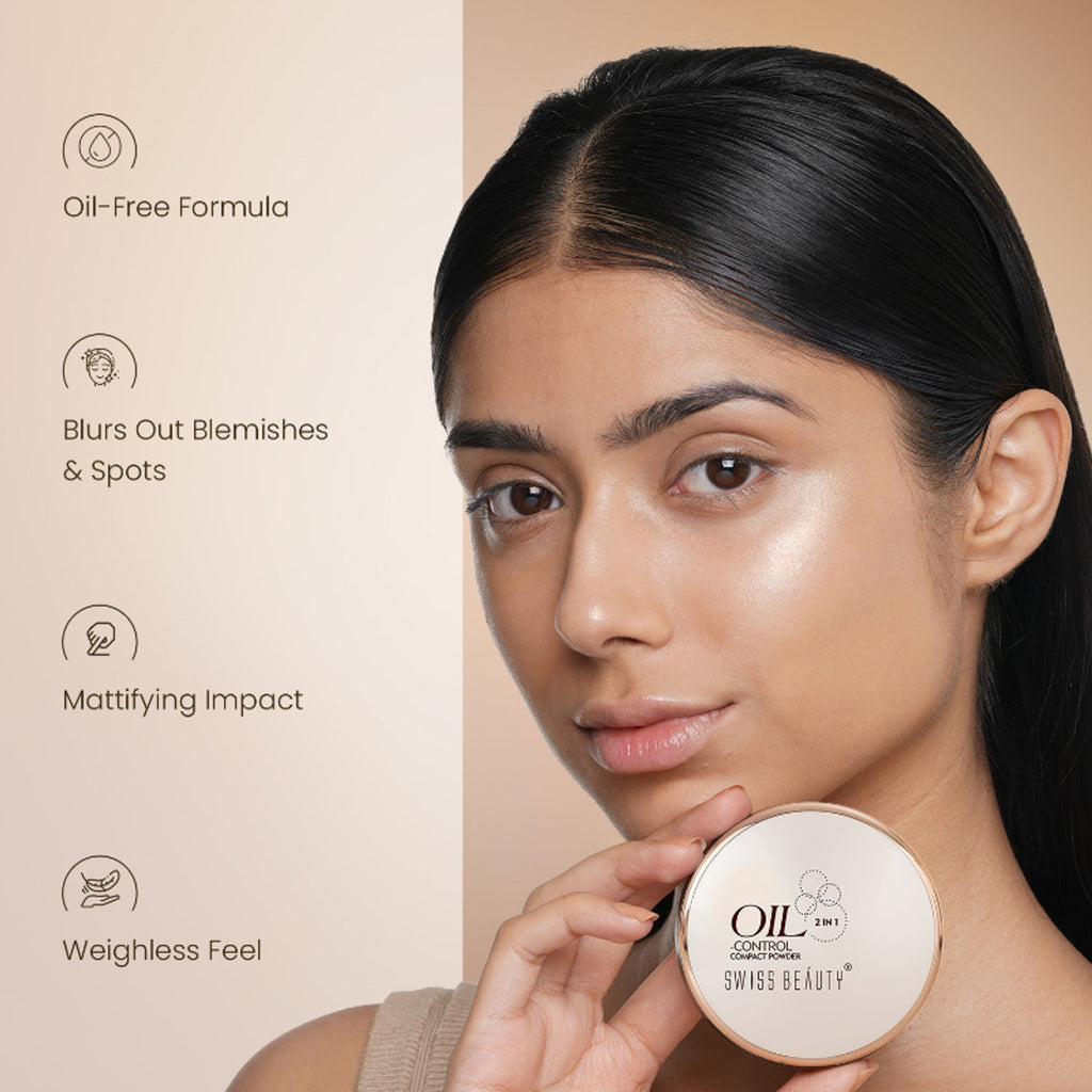 Swiss Beauty Oil Control Compact Powder - 01 Pearl Ivory