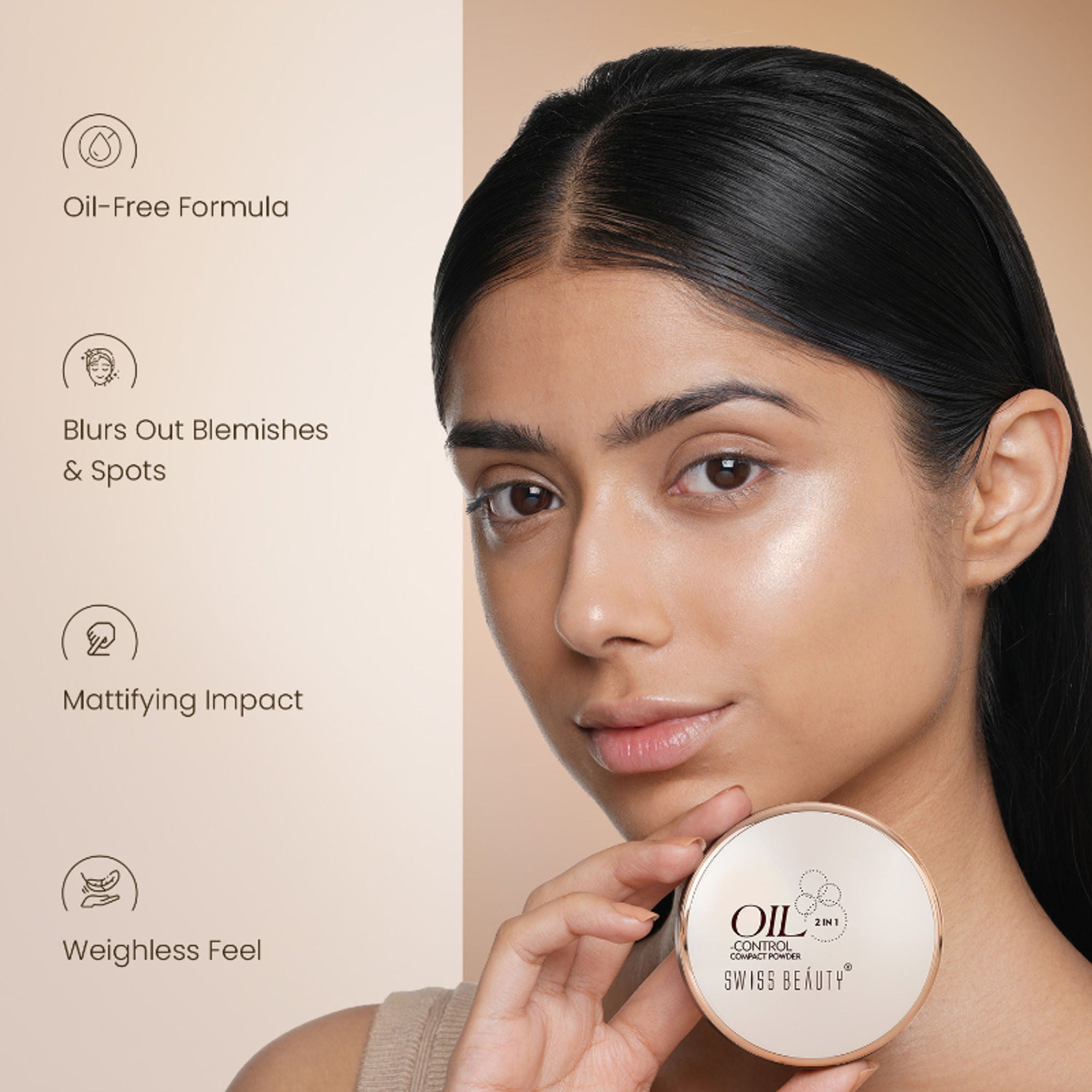 Swiss Beauty Oil Control Compact Powder - 01 Pearl Ivory