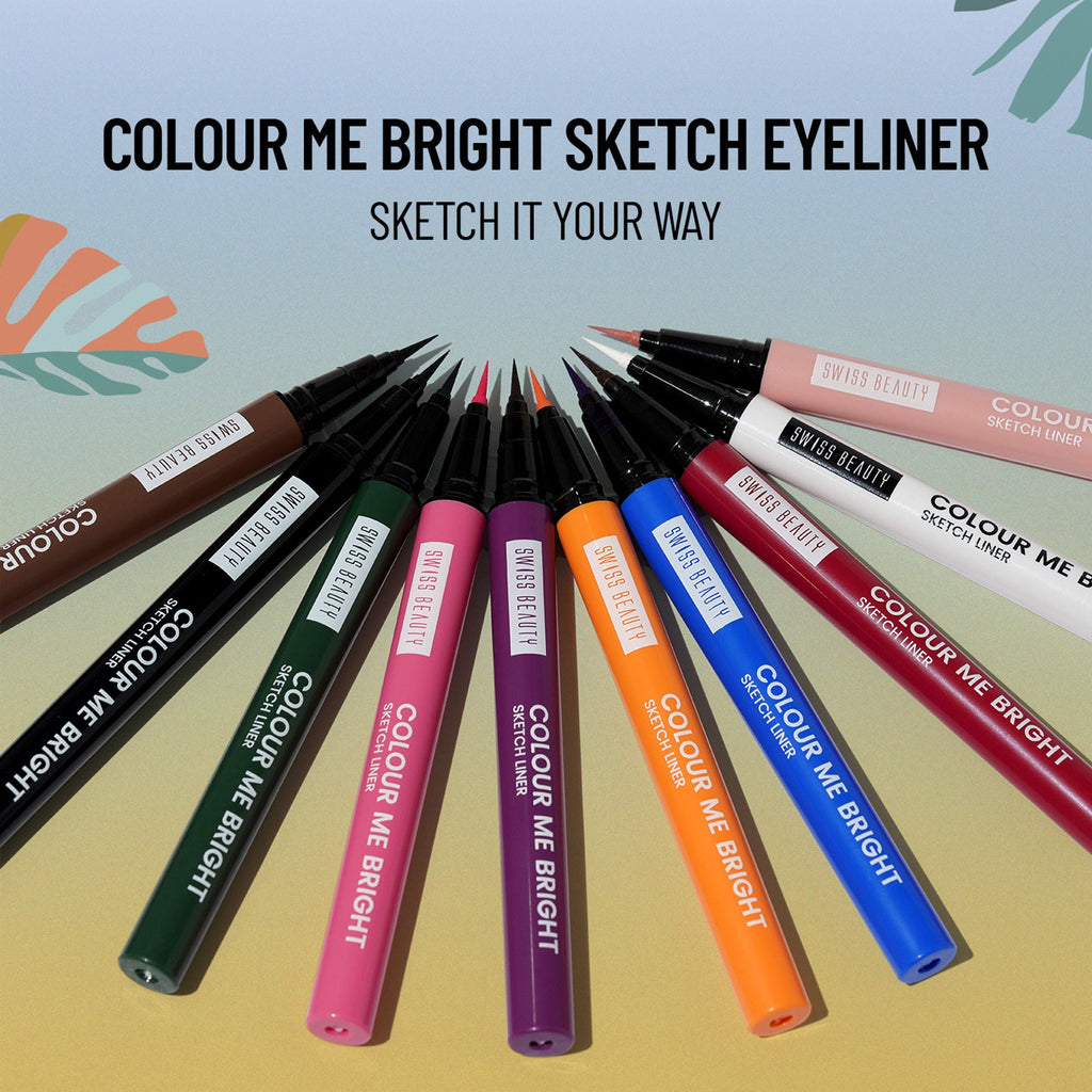 Swiss Beauty Colour Me Bright Sketch Eyeliner - 01 Basic White