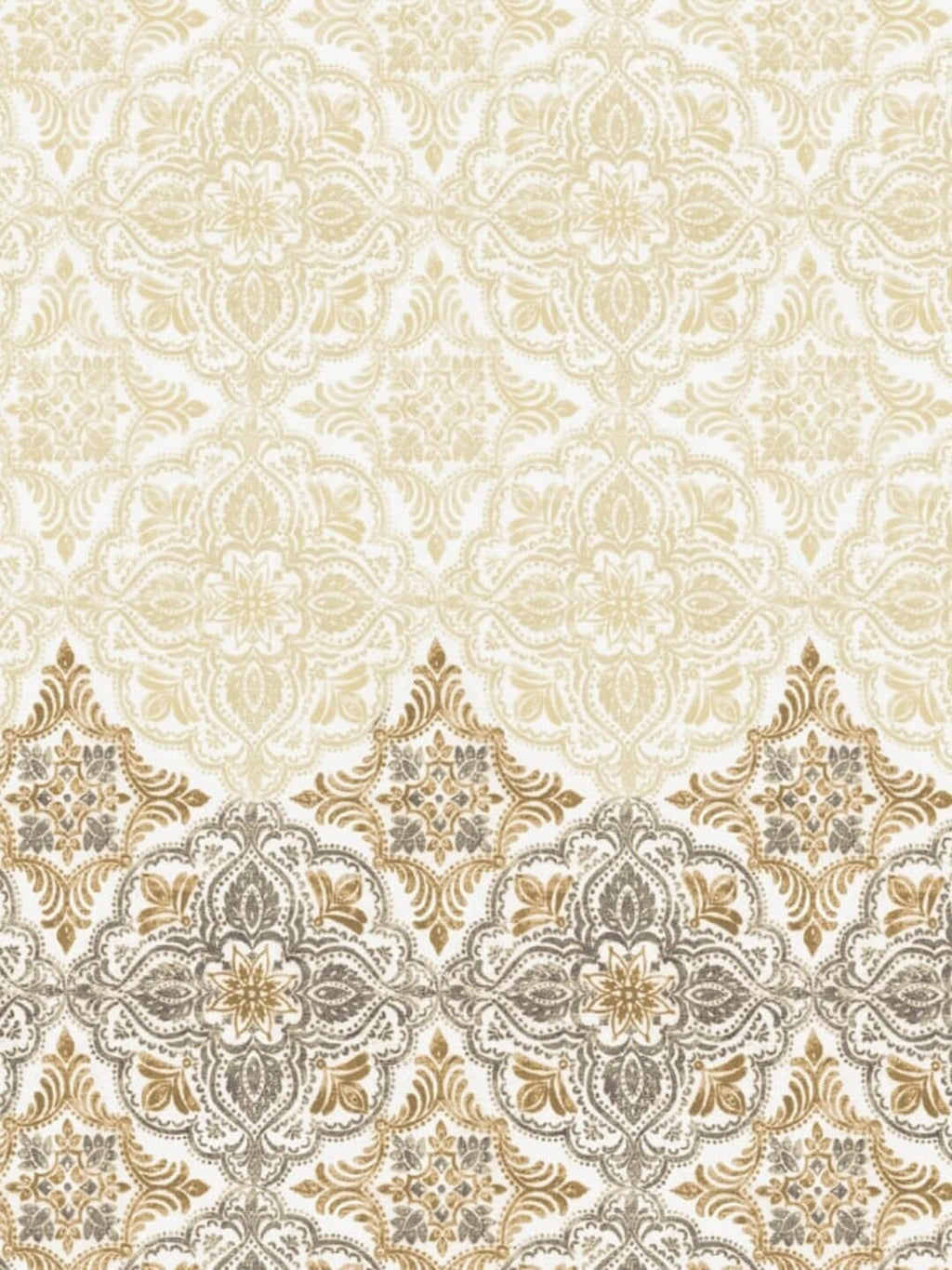 DDecor Beige & Grey Ethnic Motifs 180 TC Cotton 1 King Bedsheet with 2 Pillow Covers