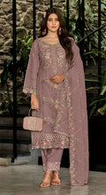 Anaita Peach Fox Georgette Stitched Suit with Embroidery Sequins & Khatli Work