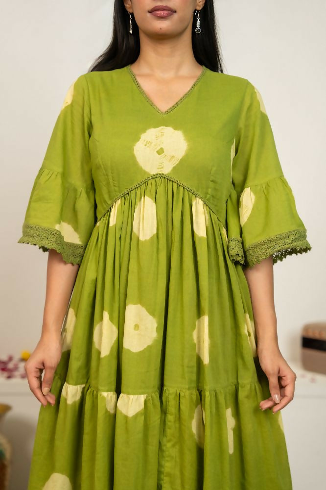 Joban Fashion Green Tie & Dye Cotton Suit Set
