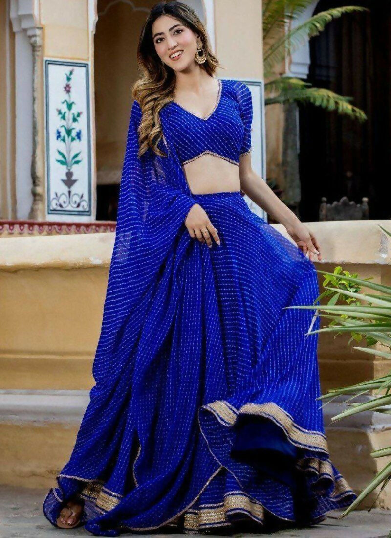 Lehenga Mart Designer Indian Wedding Lehenga Choli-Blue