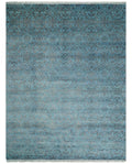 9x12 Fine Hand Knotted Blue and Brown Traditional Vintage Persian Wool and Silk Area Rug | AGR32