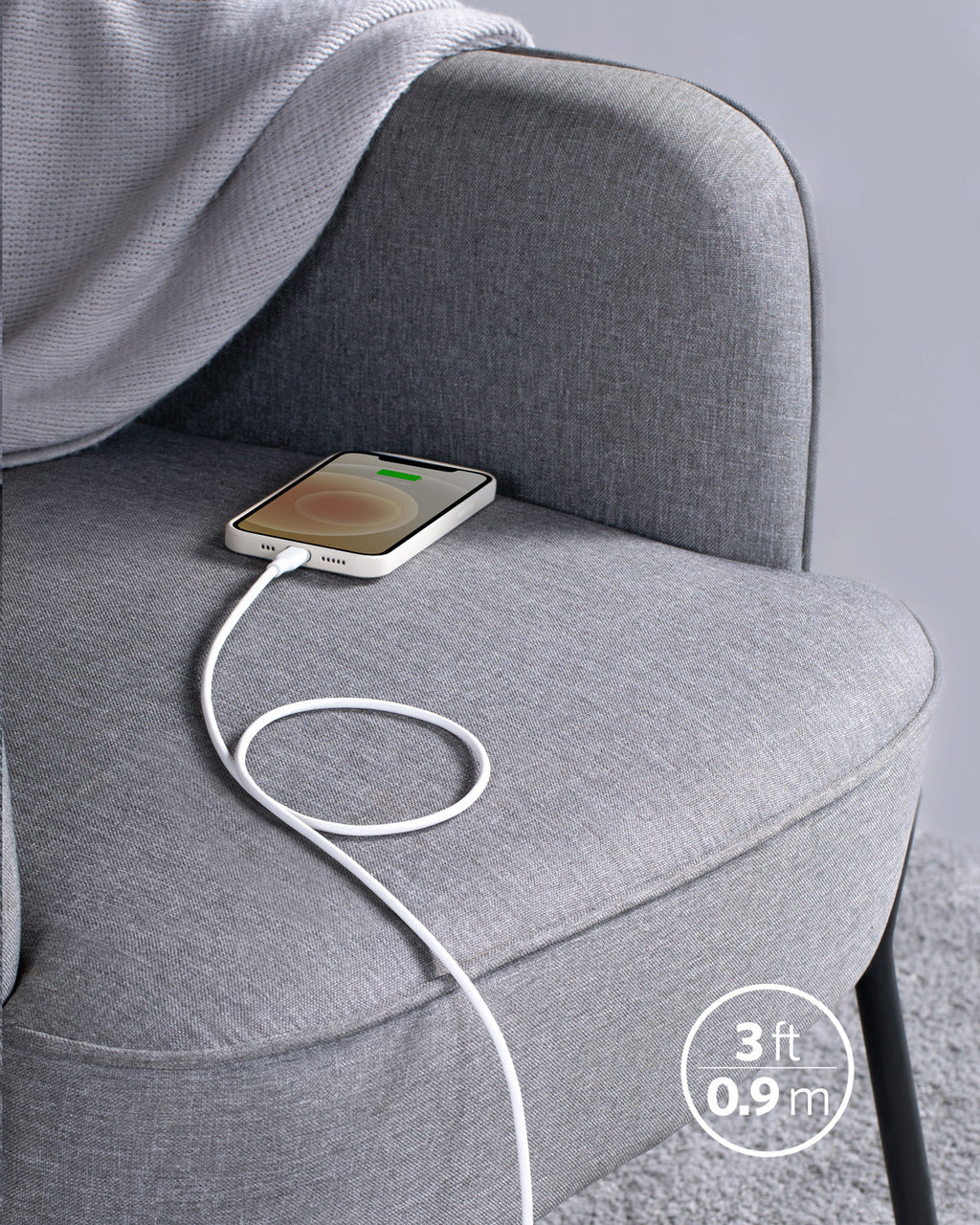 Anker 641 USB-C to Lightning Cable (Flow, 3 ft Silicone)