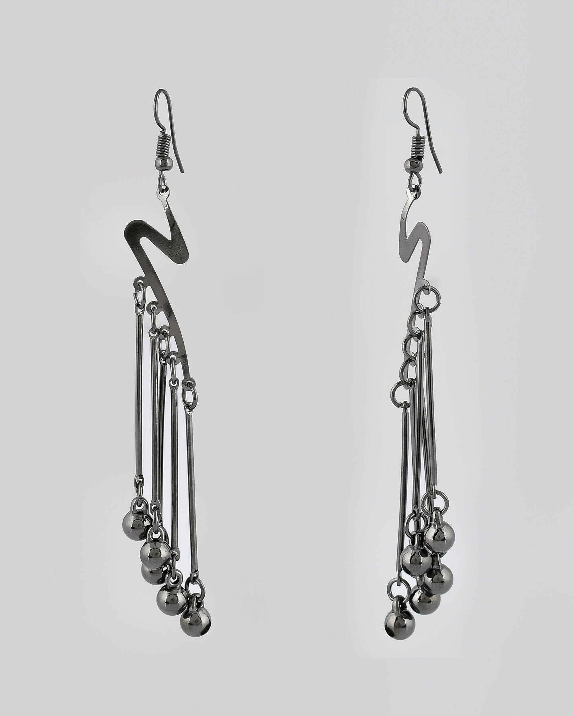 VOJ Women Rhodium-Plated Drop Chain Earrings Stainless Steel Drops & Danglers