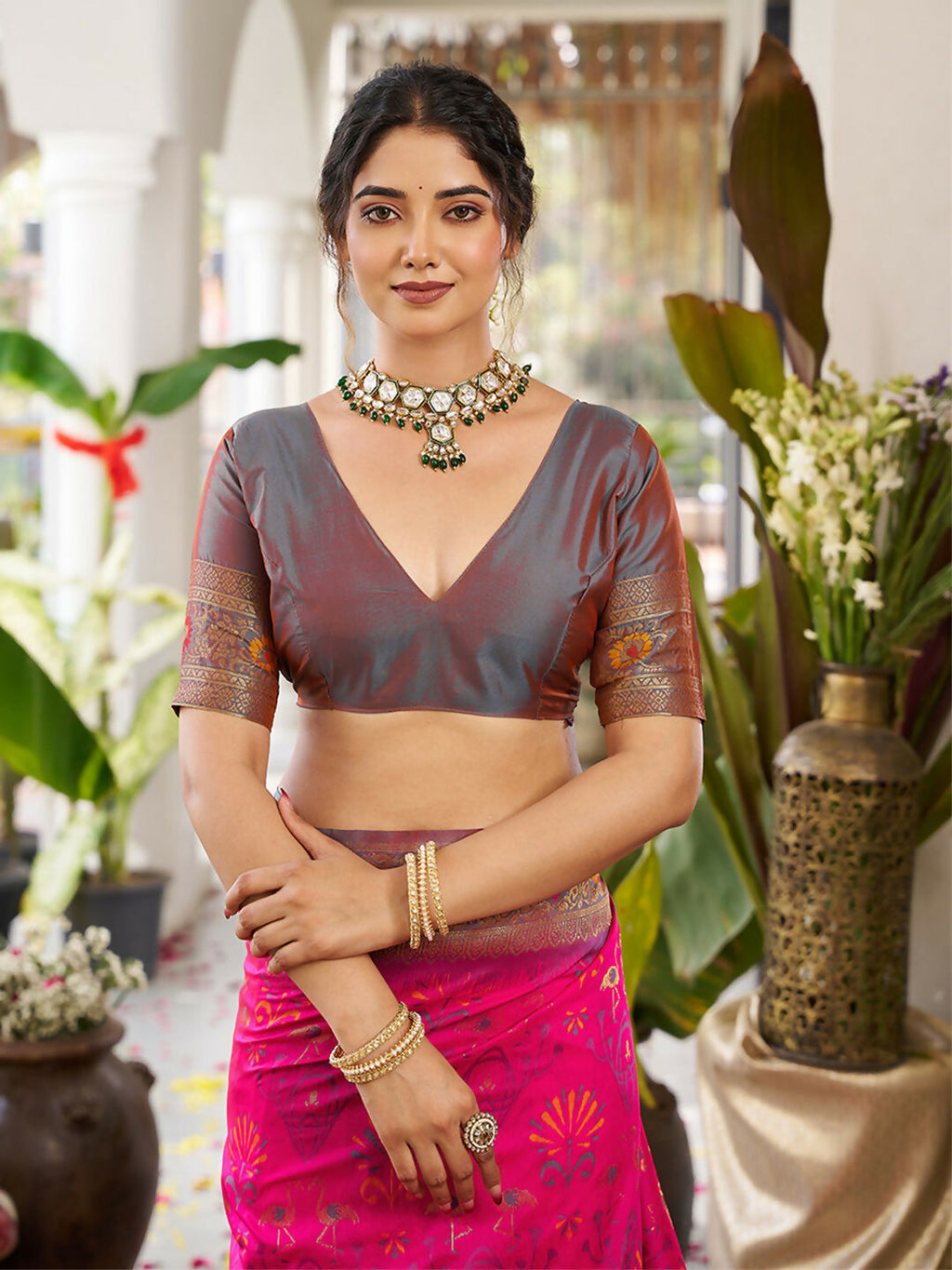Shree Shyam Fashion Pink Soft Silk Saree