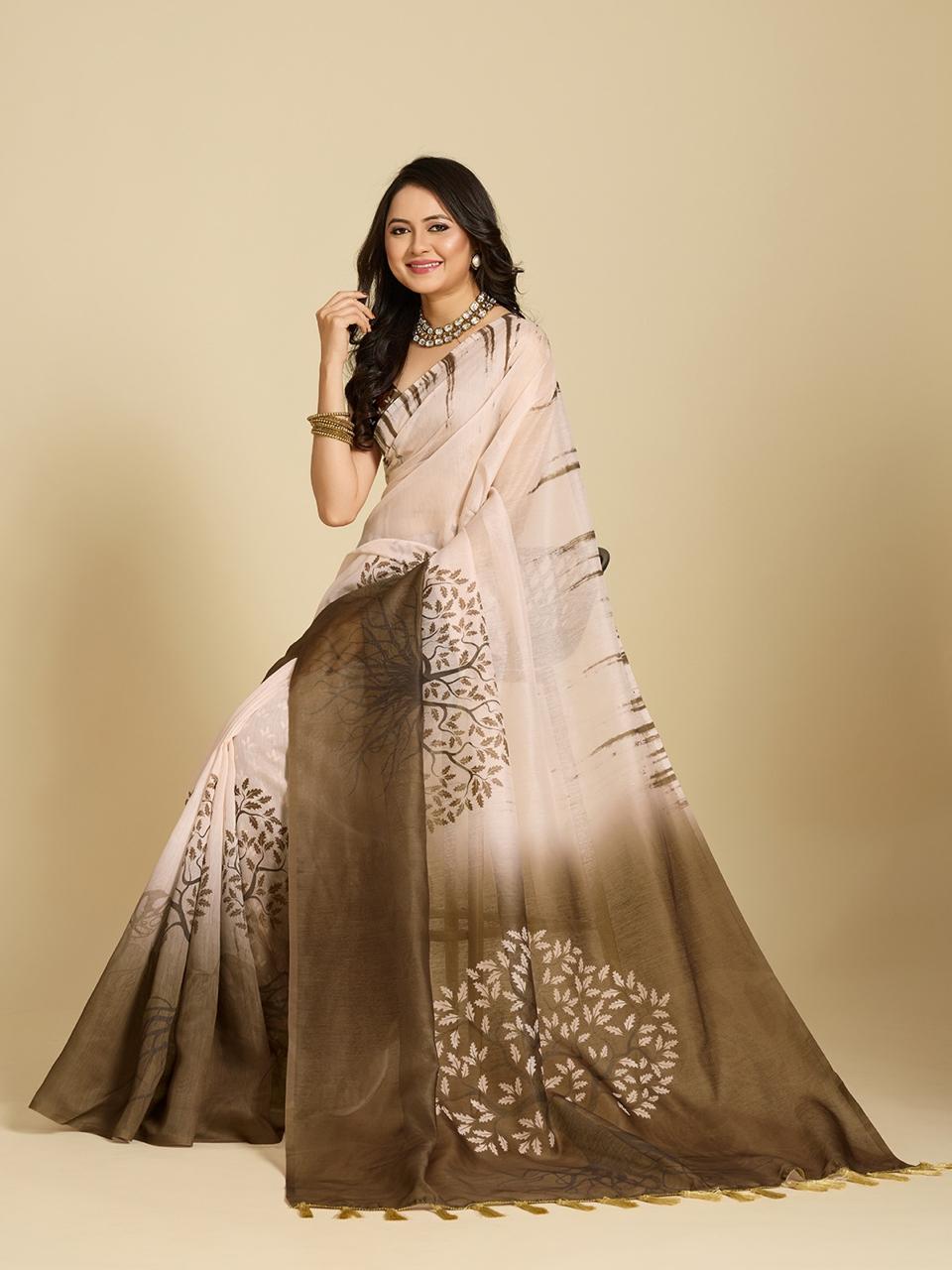 Aastha Fashion Multi Chanderi Cotton Silk Printed Saree
