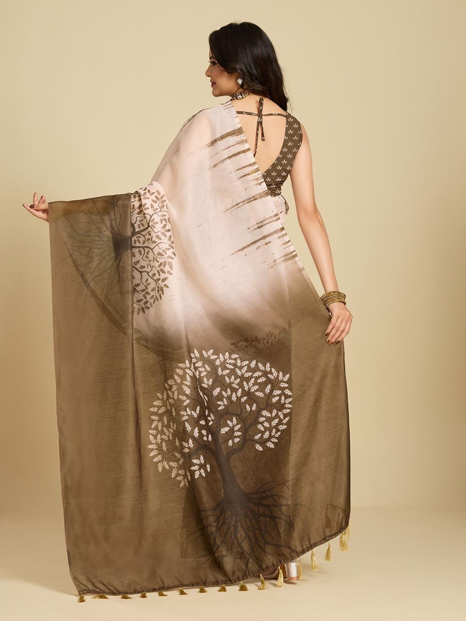 Aastha Fashion Multi Chanderi Cotton Silk Printed Saree