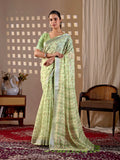 Aastha Fashion Pista Soft Linen Cotton Printed Saree