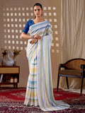 Aastha Fashion White Monsoon Printed Saree