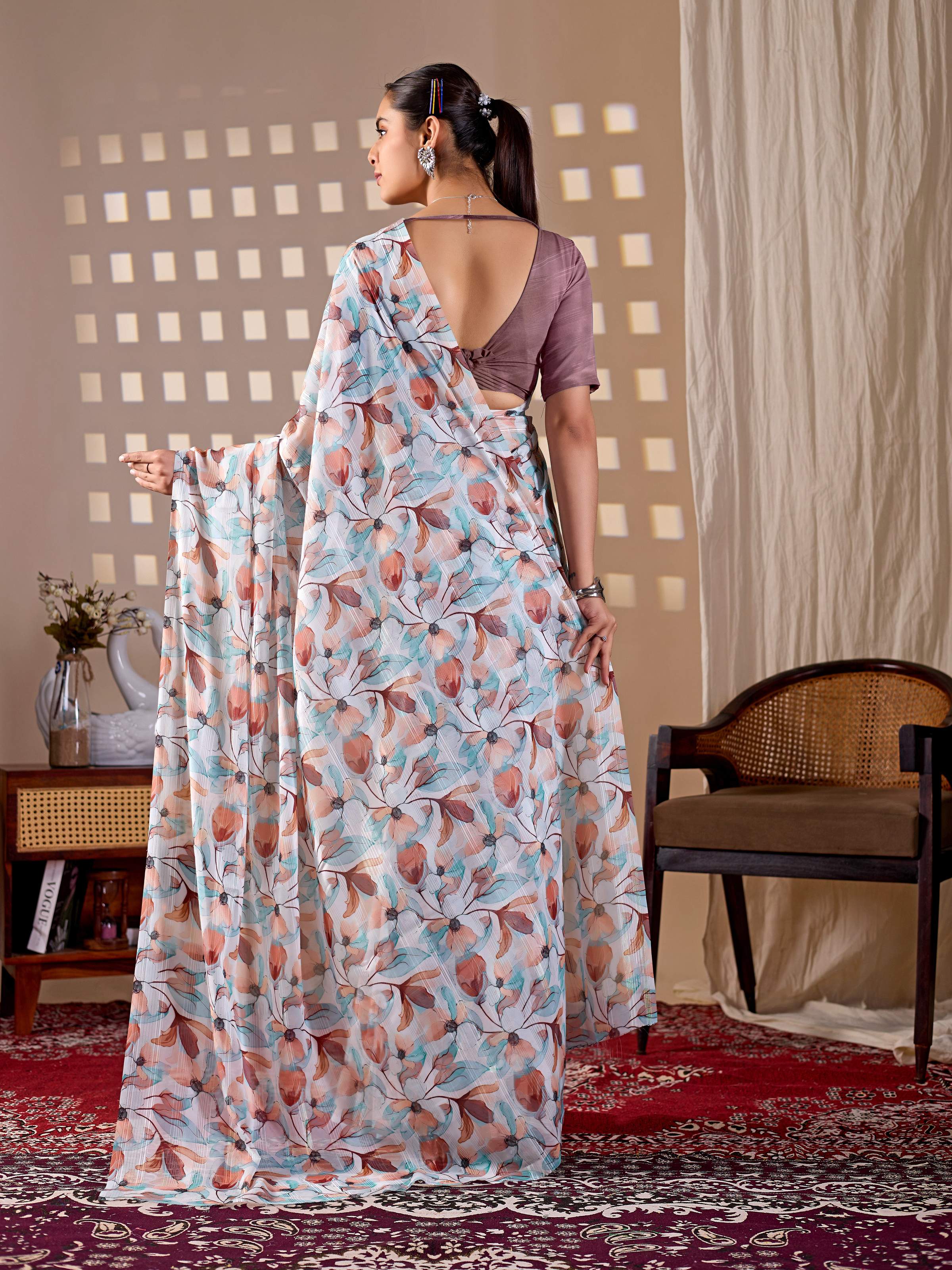 Aastha Fashion Multi Monsoon Printed Saree