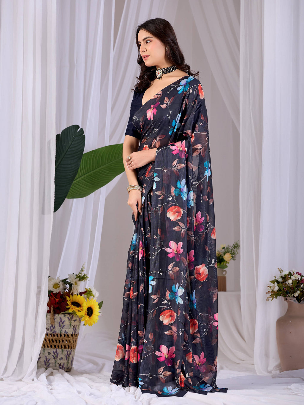 Aastha Fashion Multi Monsoon Printed Saree