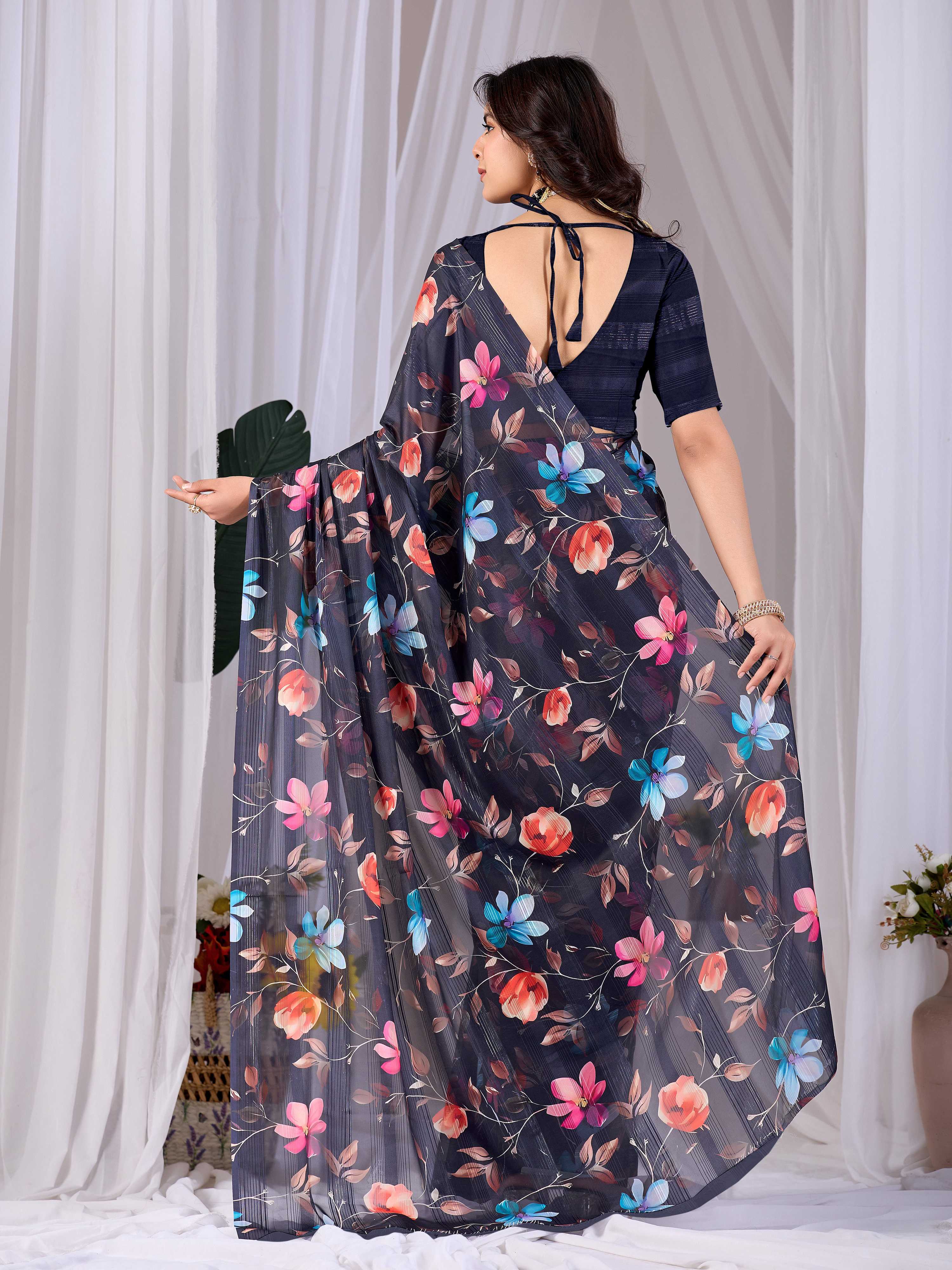 Aastha Fashion Multi Monsoon Printed Saree