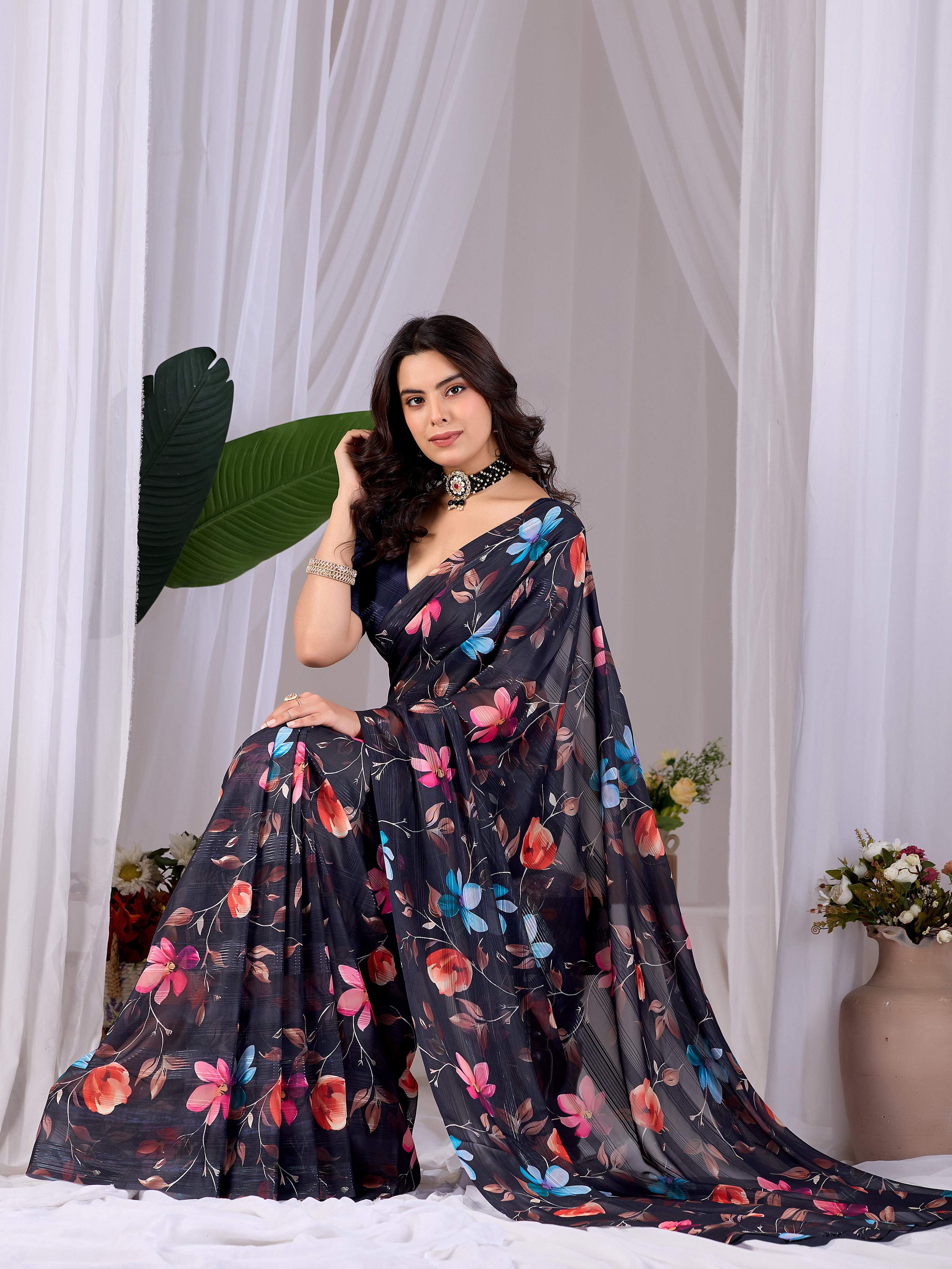 Aastha Fashion Multi Monsoon Printed Saree