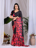 Aastha Fashion Multi Soft Satin Georgette Printed Saree