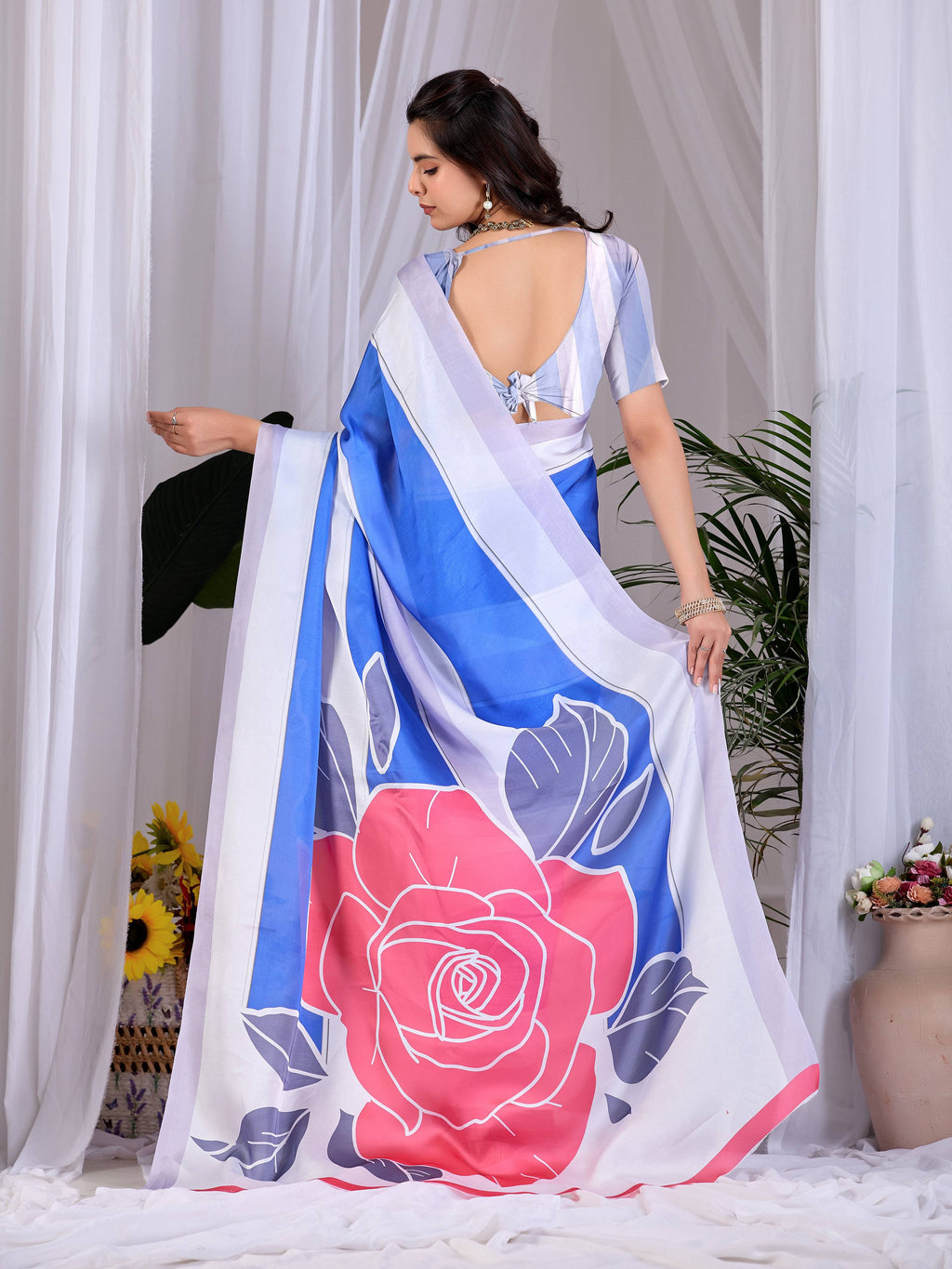 Aastha Fashion Multi Soft Satin Georgette Printed Saree