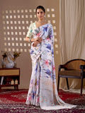 Aastha Fashion Multi Soft Satin Georgette Printed Saree