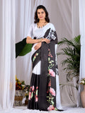 Aastha Fashion Multi Soft Satin Georgette Printed Saree