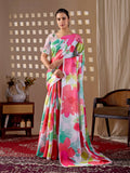 Aastha Fashion Multi Soft Satin Georgette Printed Saree