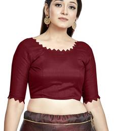Aastha Fashion Maroon Art Silk Boat Neck Blouse