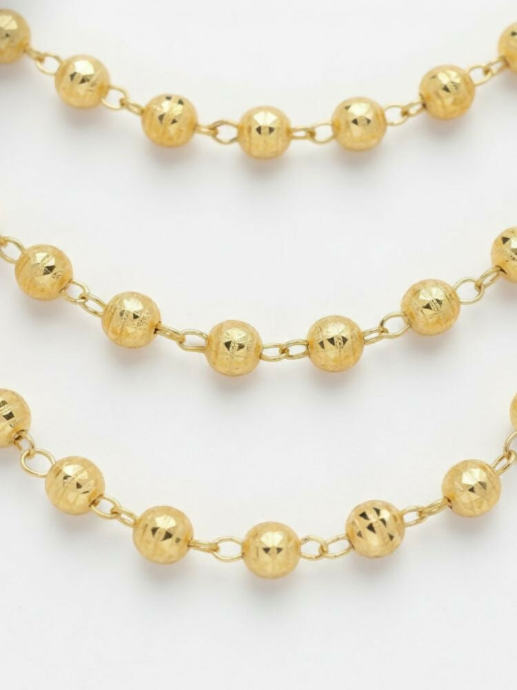 NVR Women Gold Plated Artificial Beads Layered Chain