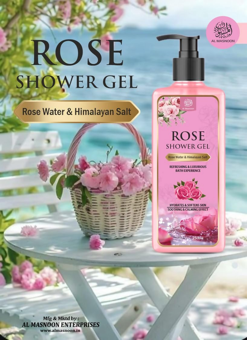 Al Masnoon Rose Shower Gel with Himalayan Pink Salt – Luxurious