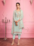 Myra Misty Teal Georgette Salwar Kameez