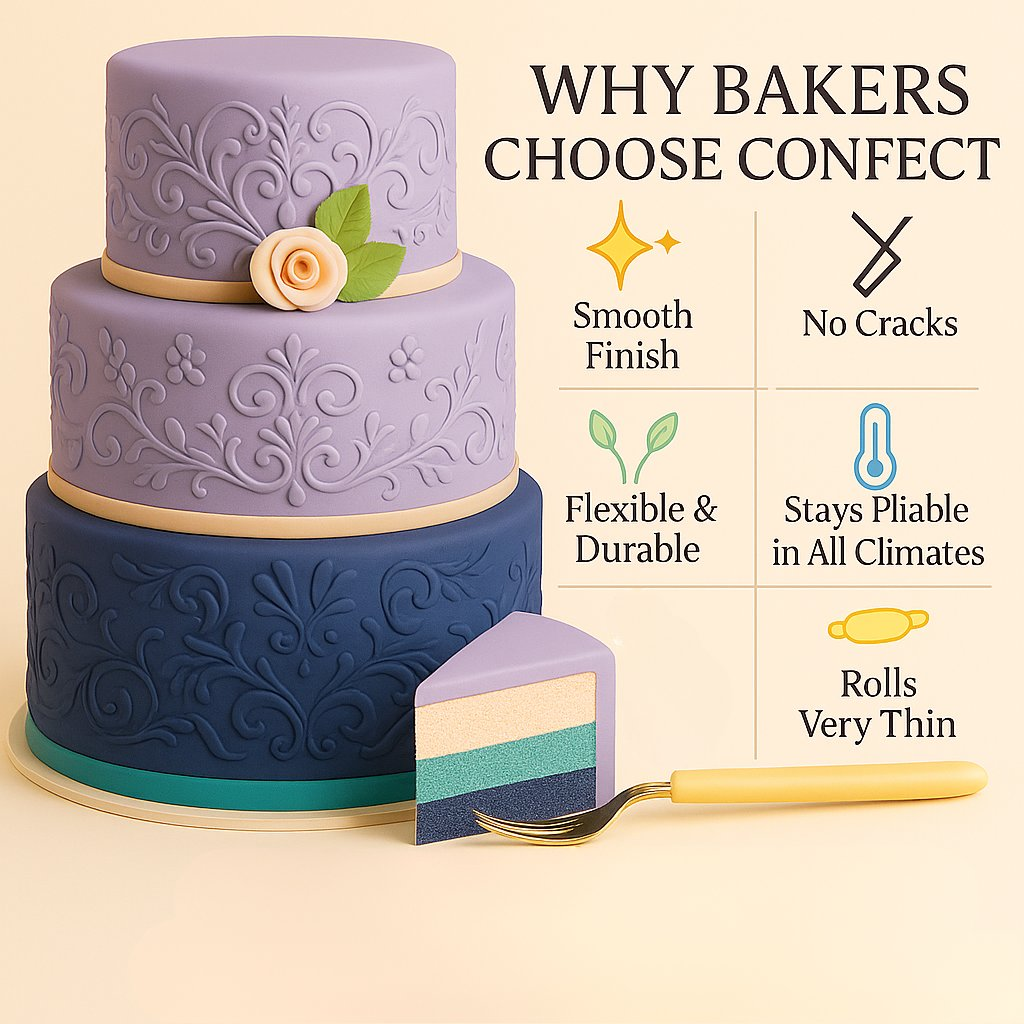 Confect Multipack of Lavender, Navy Blue, Teal and Skin Sugarpaste 15