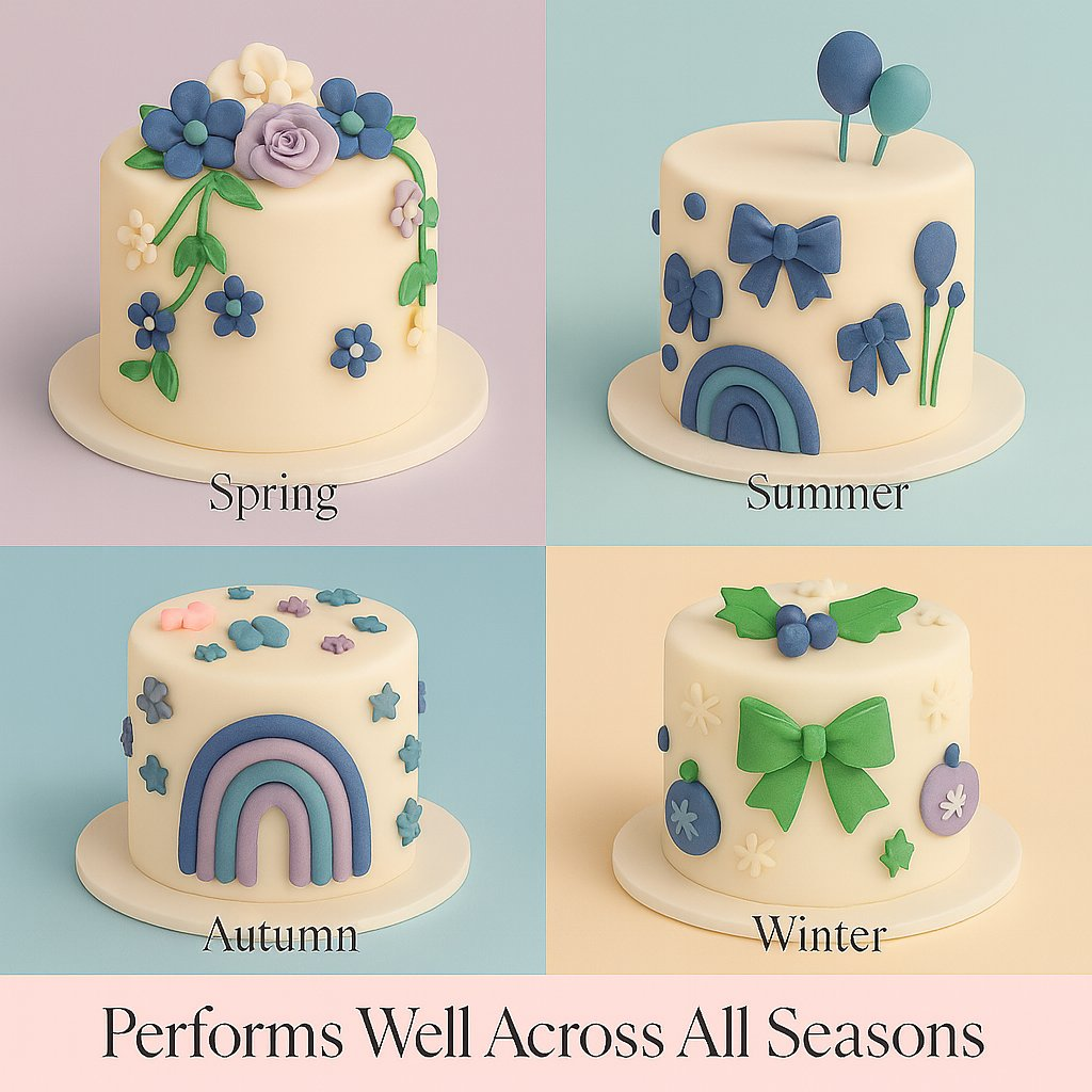 Confect Multipack of Lavender, Navy Blue, Teal and Skin Sugarpaste 15