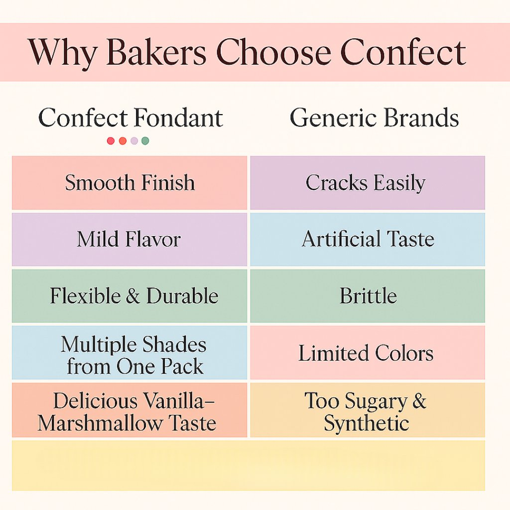 Confect Multipack of Lavender, Navy Blue, Teal and Skin Sugarpaste 15