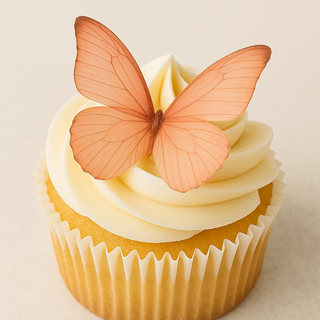 Confect Peach | Pack of 56 Edible Wafer Paper Butterflies
