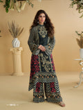 Aarshi Fashions Black Heavy Crepe Digital Print Palazzo Suits