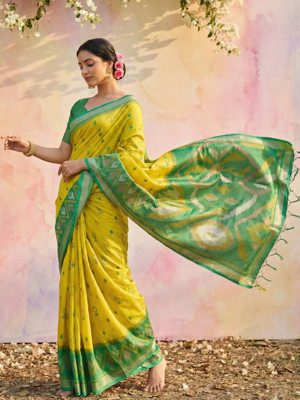 Shree Shyam Fashion Green Soft Silk Saree