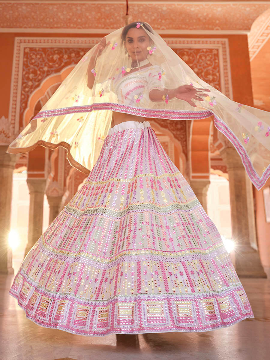 Myra Baby Pink Designer Hand work Lehenga