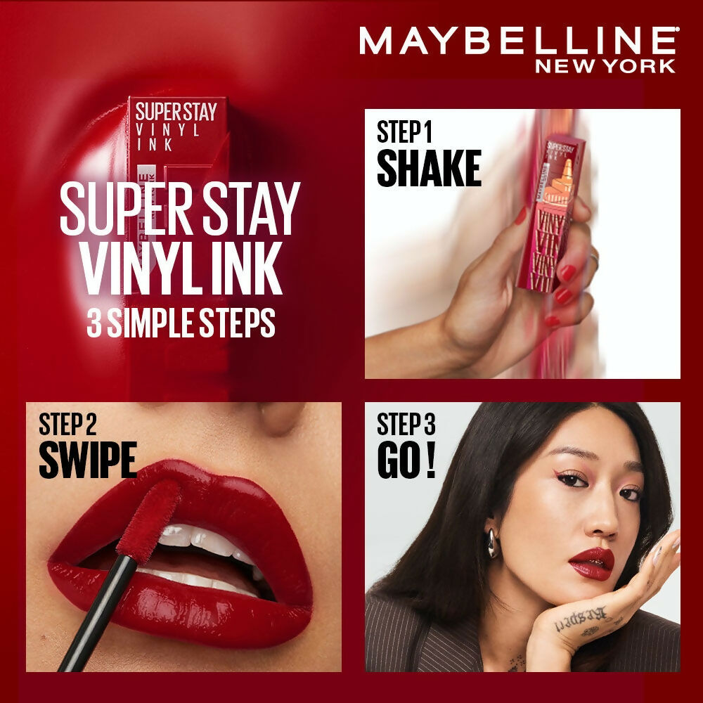 Maybelline New York Super Stay Vinyl Ink Liquid Lipstick, Instant Shine Lasts Up To 16H - Pomodoro Sauce