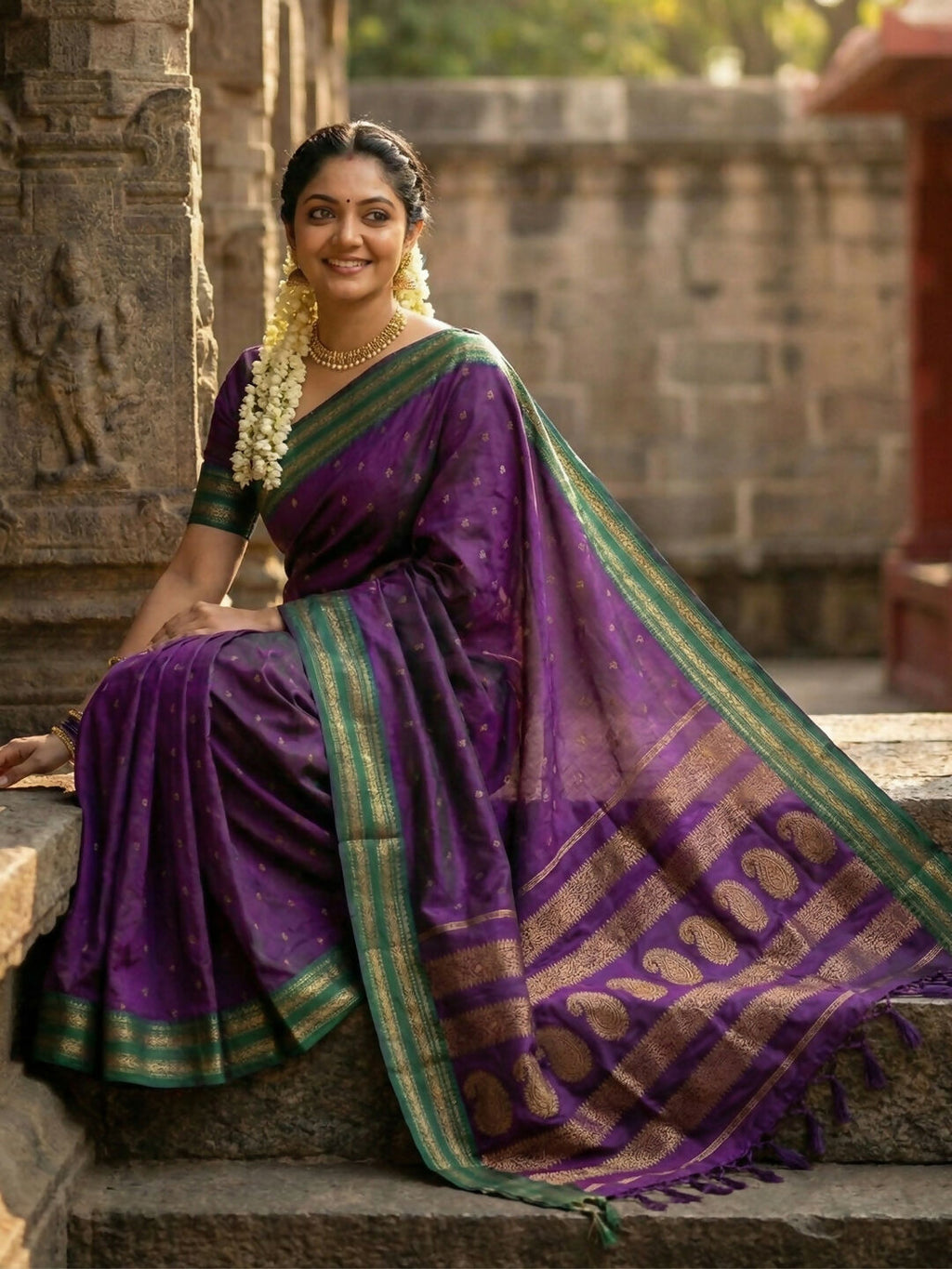 Shree Shyam Fashion Purple Soft Silk Saree
