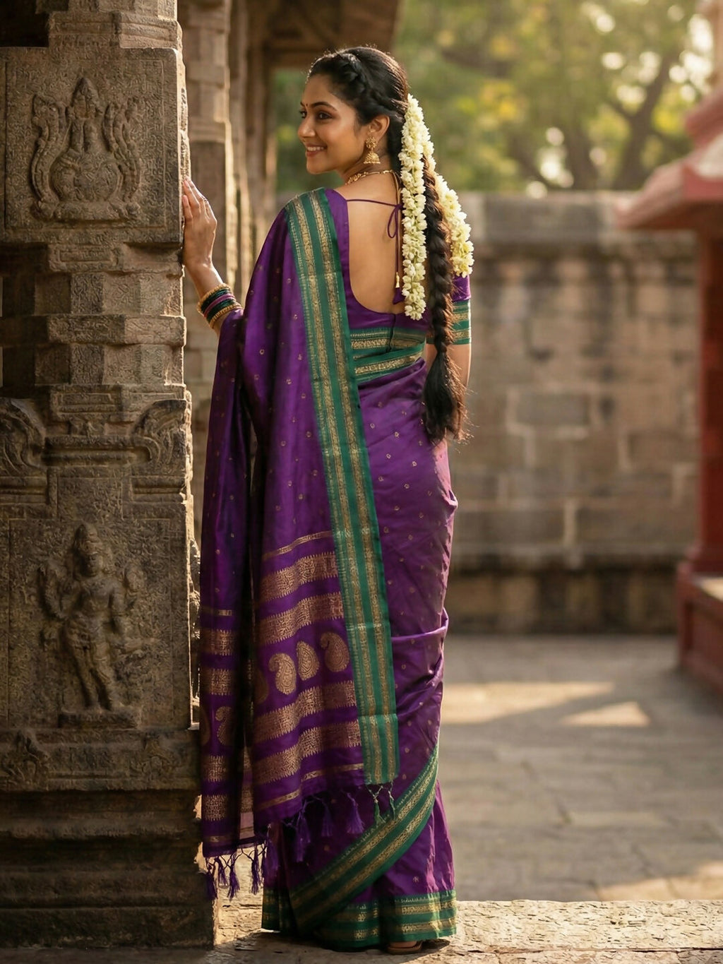 Shree Shyam Fashion Purple Soft Silk Saree