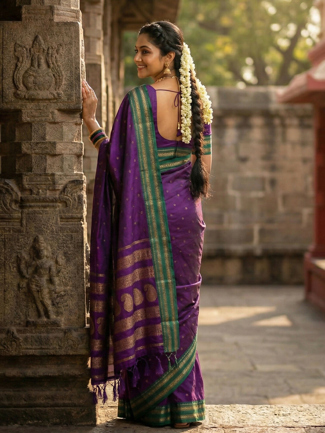 Shree Shyam Fashion Purple Soft Silk Saree