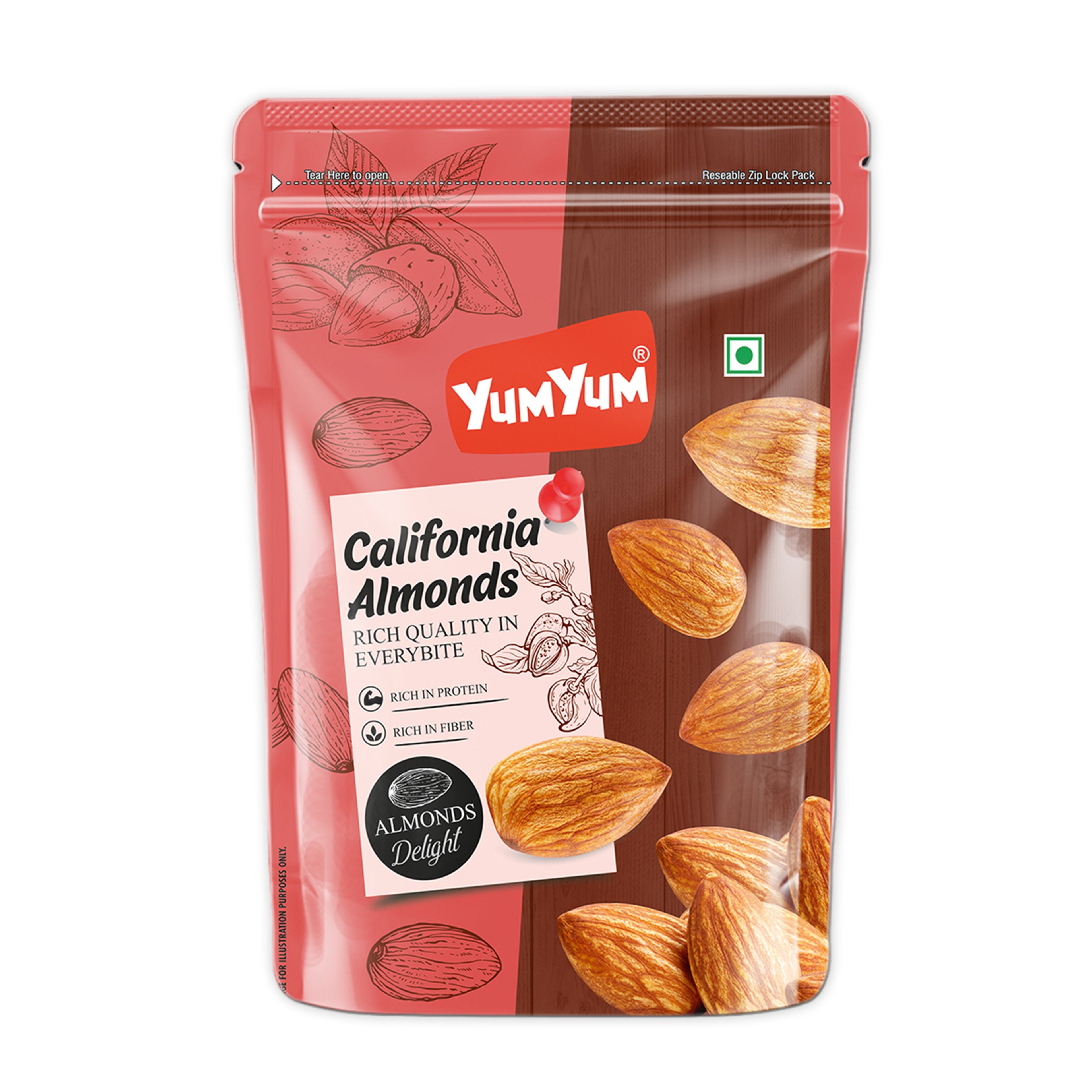 Yum Yum California Almonds Pouch