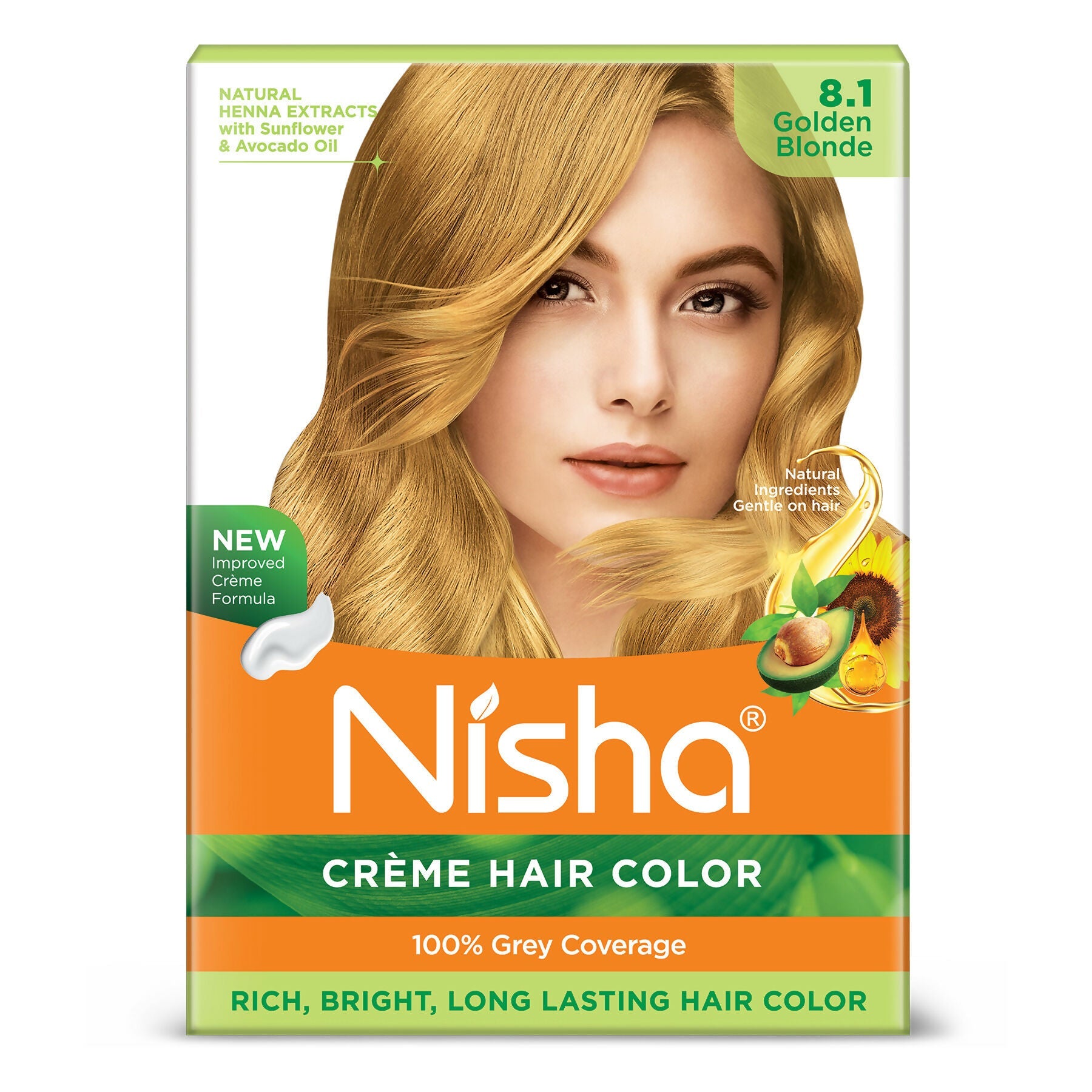 Nisha Creme Hair Color for Women - Golden Blonde