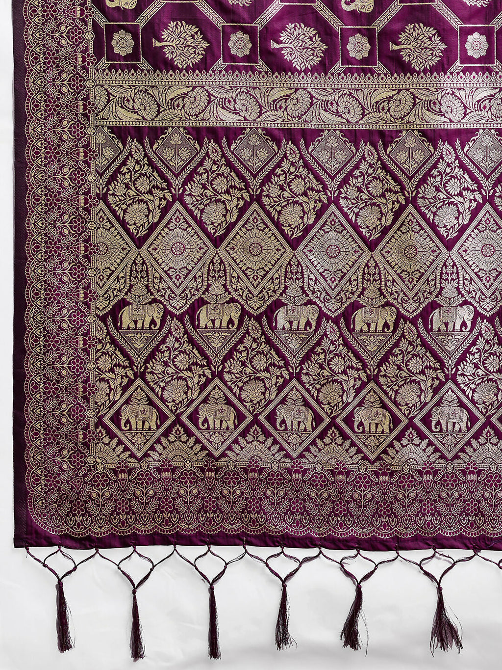 Shree Shyam Fashion Wine Silk Blend Saree