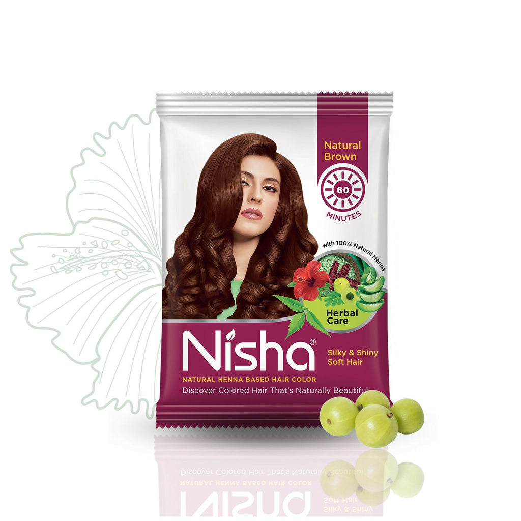 Nisha Henna Based Hair Colour For Women & Men Natural Brown