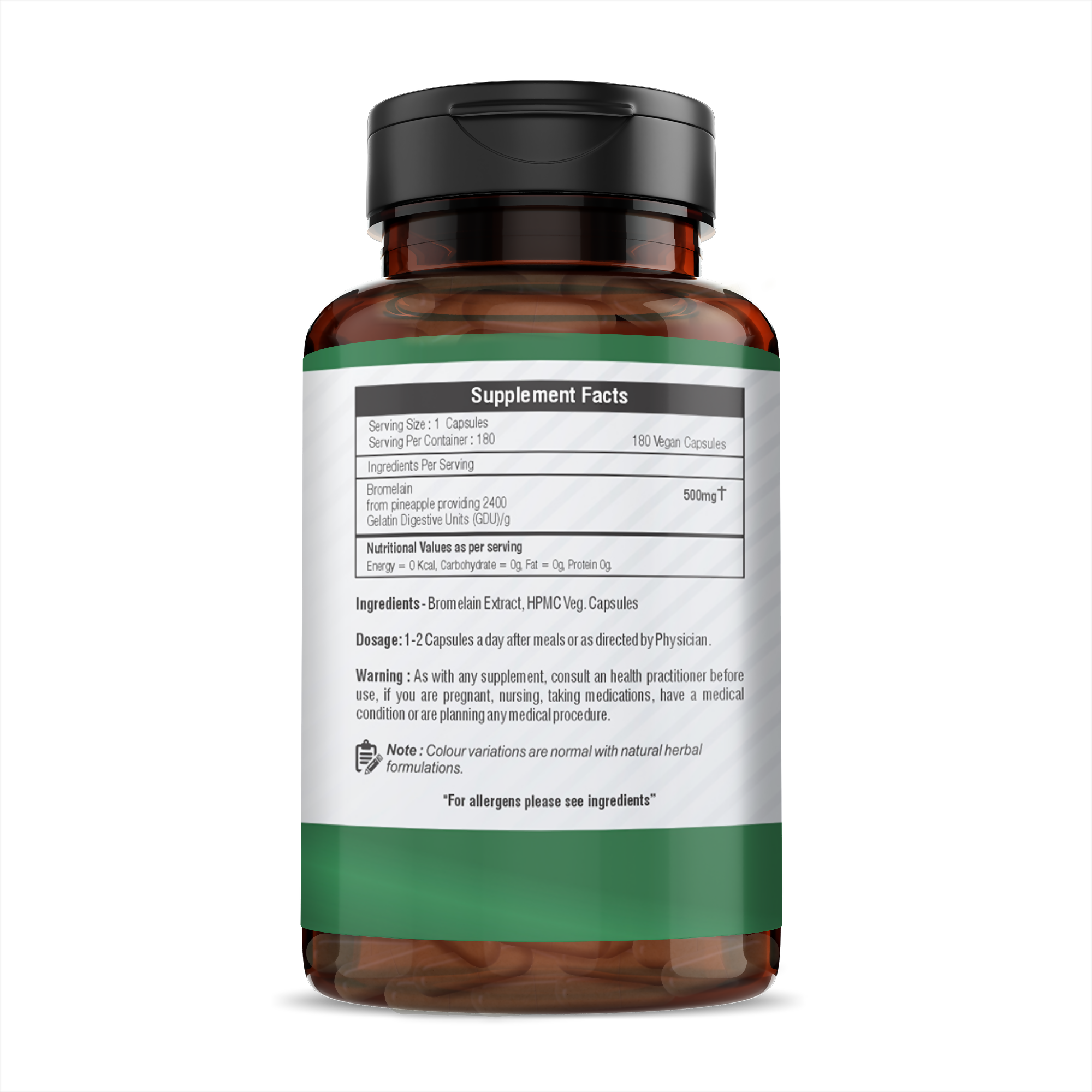 H&C Herbal Bromelain Veg Capsules