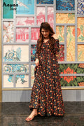 Aayaa Pure Ab Cotton Gown With Heavy Digital Print - Multi Color